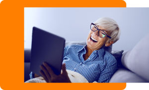 Happy Senior lady wifi MDU